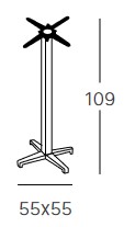 Tavolino Bar Cross Scab fisso H.110 dimensioni