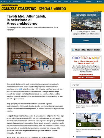 corriere fiorentino parla di arredare moderno