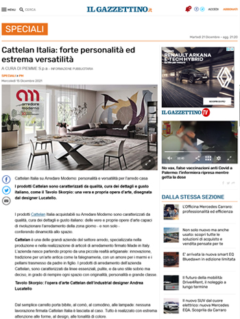 il gazzettino parla di arredare moderno