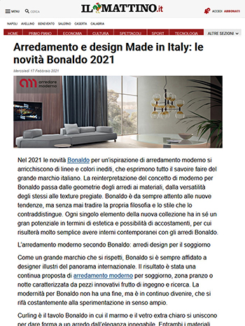 il mattino parla di arredare moderno