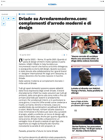 il tempo quotidiano parla di arredare moderno